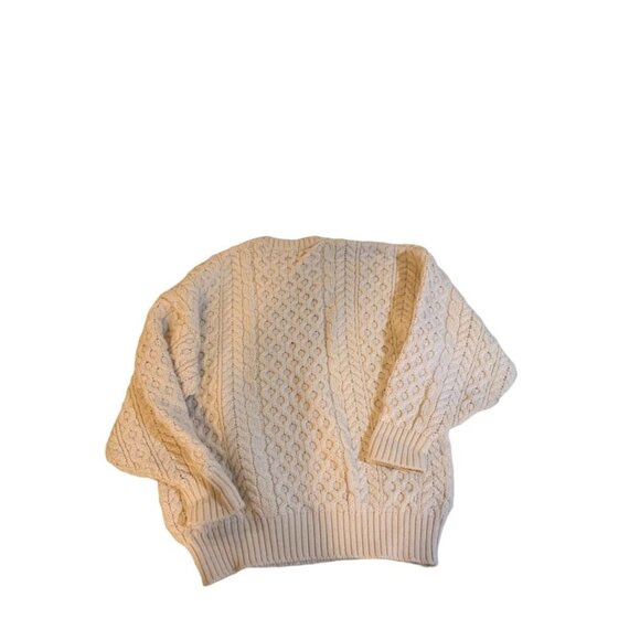 One Size British Wool Adult Unisex Cream Cable Knit 100% Wool - Picture 2 of 7